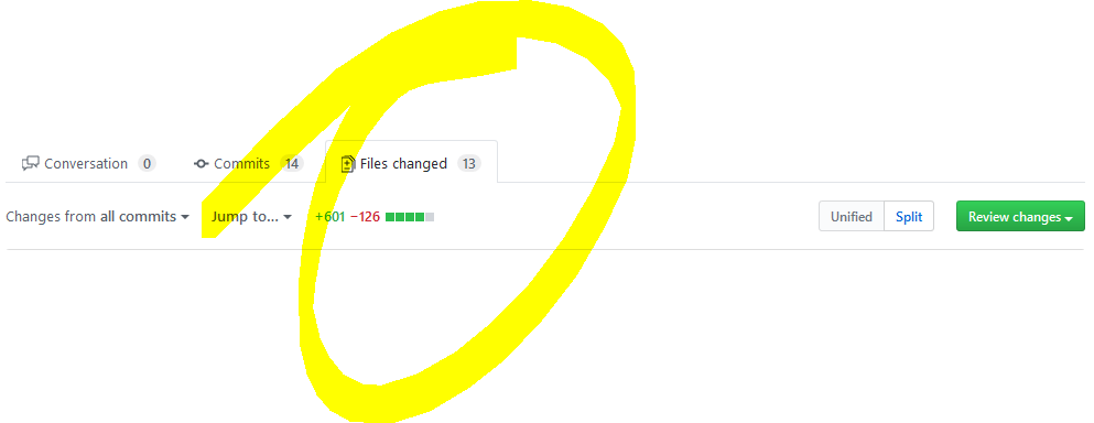 Files changed on GitHub differs from the result of git diff master